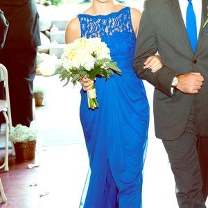 Bridesmaids Dress - Mesh Dress with Corded Lace